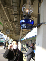 小樽駅ホームのランプ