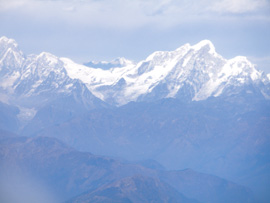 飛行機から見たヒマラヤ山脈